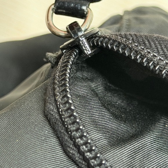 Prada Vela Mini Backpack Chinch Tessuto Nylon Leather Trim Triangle Logo Black